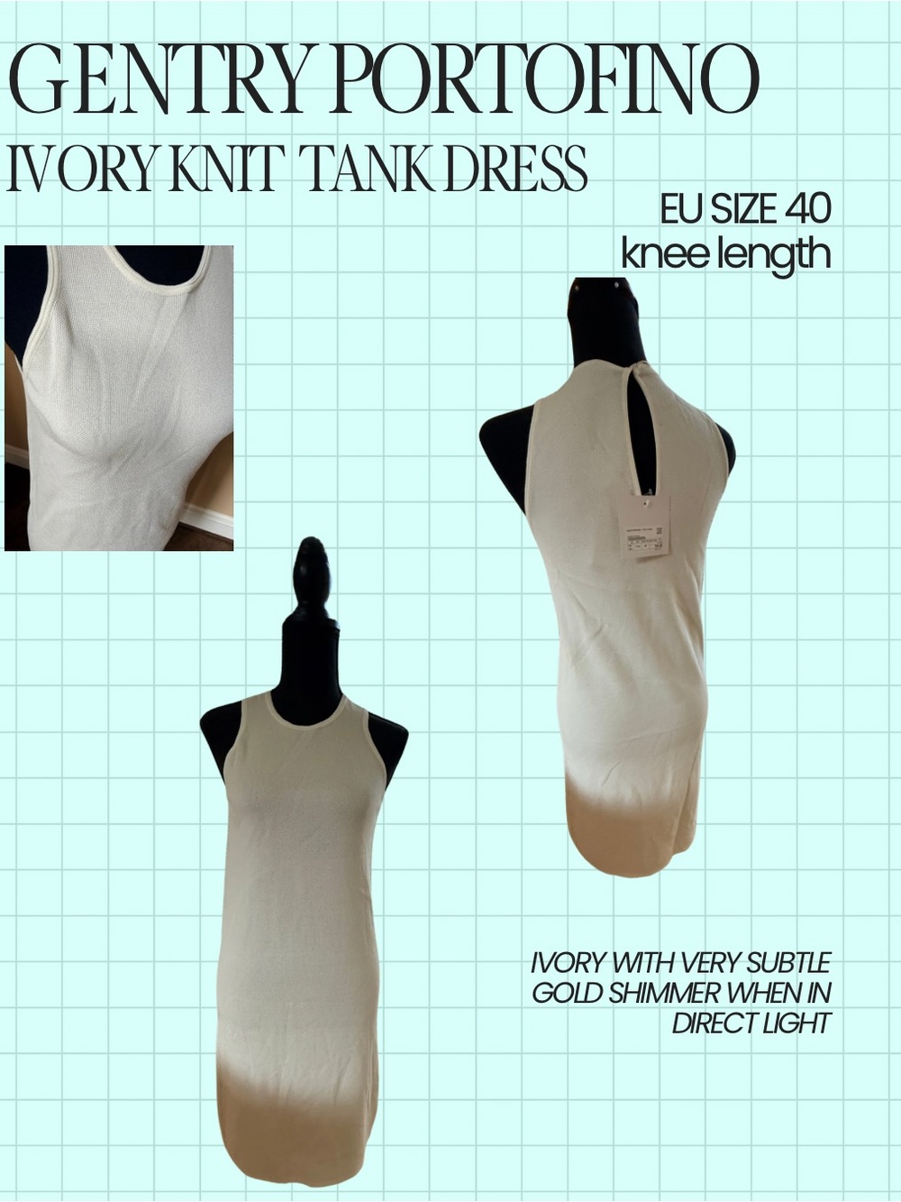 Ivory Knit Tank Midi Dress